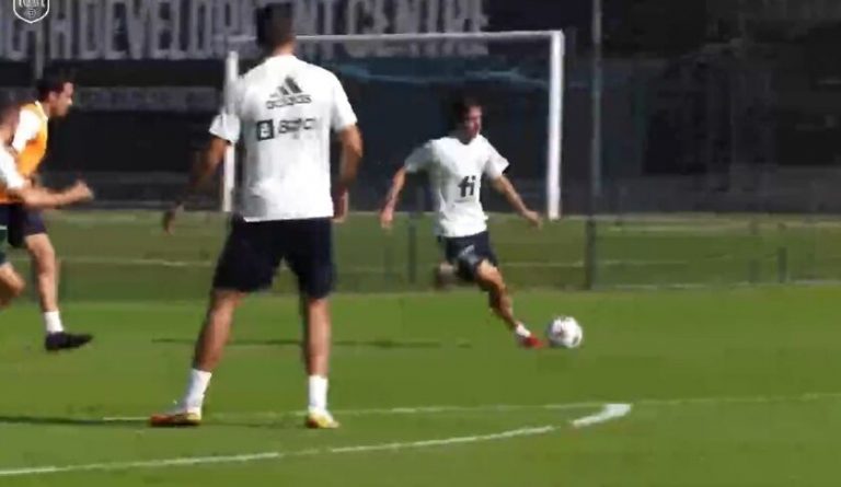 ویدیو| تمرین آمادگی تیم ملی اسپانیا برای فینال لیگ ملت‌های اروپا