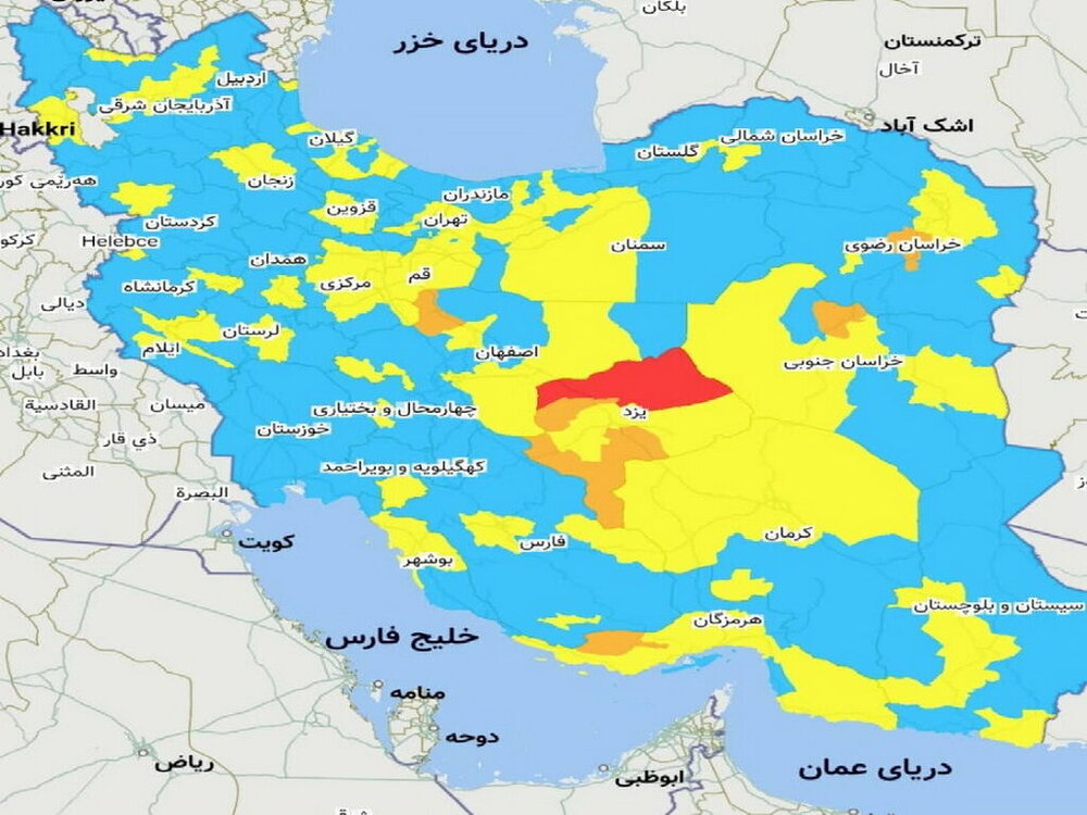 بازگشت رنگ «قرمز» به نقشه کرونایی کشور؛ این شهر در وضعیت هشدار