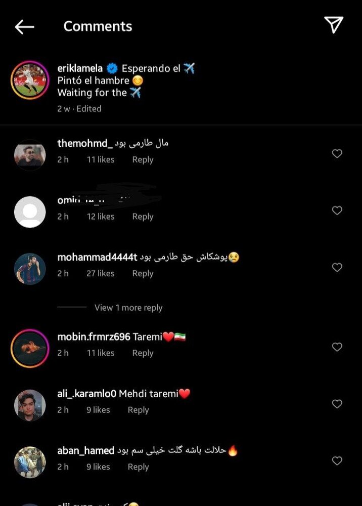 نام مهدی طارمی در اینستاگرام برنده پوشکاش/عکس