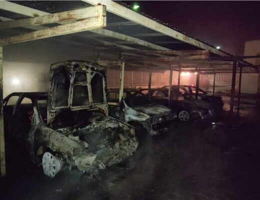 آتش سوزی در مهمانسرای شرکت ره آوران فنون/ بیش از ۱۰ خودرو طعمه حریق شدند