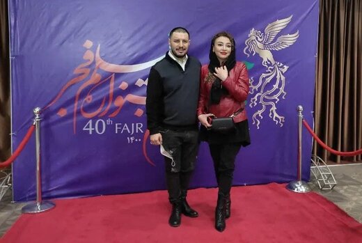 جواد عزتی و همسرش در جشنواره فیلم فجر/ عکس