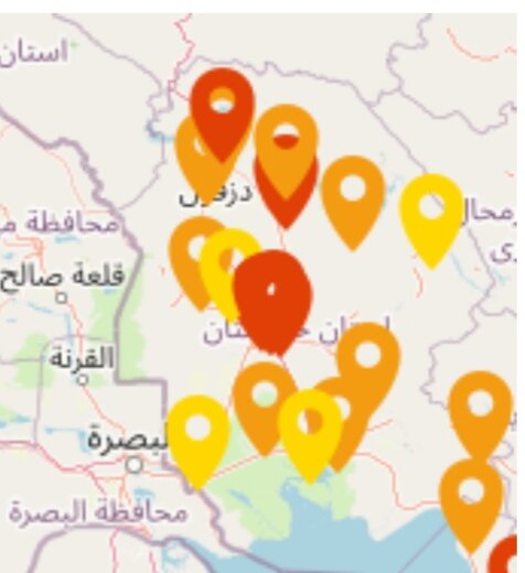 هوای دوازده شهر خوزستان آلوده است