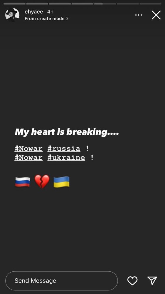 واکنش بازیگر روس سریال «خاتون» به جنگ روسیه در اوکراین/ عکس