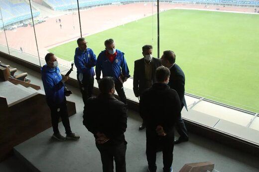 بازدید اعضای هیات رییسه و مدیر تیم ملی از ورزشگاه امام رضا پیش از بازی با لبنان