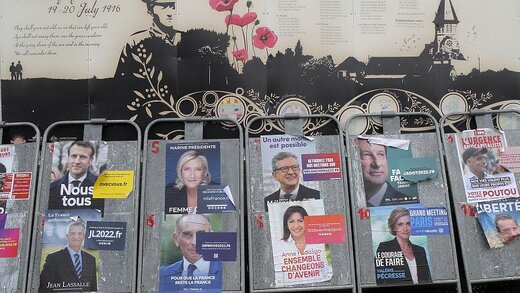 پایان کارزار انتخابات ریاست جمهوری فرانسه؛ رقابت شانه به شانه ماکرون و لوپن 