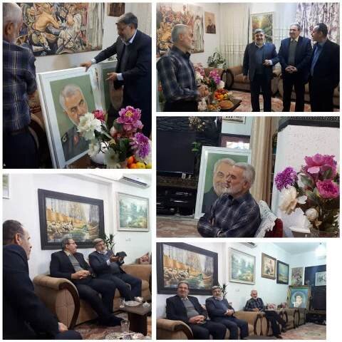 دیدار مدیرکل فرهنگ و ارشاد اسلامی سمنان با یک جانباز هنرمند