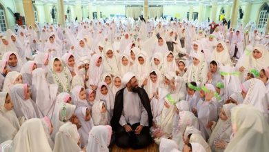 تصاویر پربازتاب از حضور امام جمعه همدان در مراسم «جشن تکلیف هزار دختر»