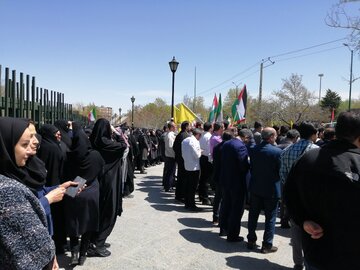 تجمع دانشگاهیان همدان در حمایت از وعده صادق سپاهیان ایران اسلامی