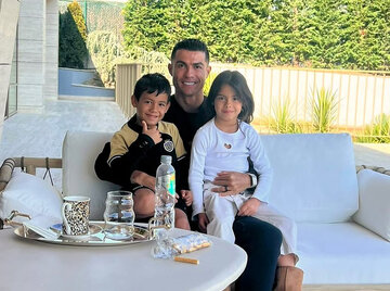 کریخوانی پسر رونالدو برای کریس: بابا امباپه از تو بهتر است!