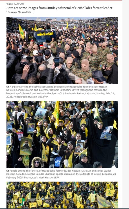 بازتاب تشییع ابدان مطهر «نصرالله» و «صفیالدین» در رسانههای جهان