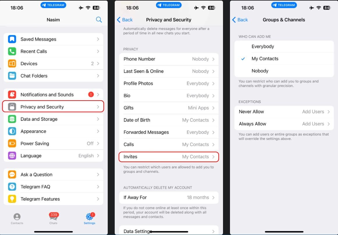 چگونه از اضافه شدن بدون اجازه در گروه و کانالهای تلگرام جلوگیری کنیم؟