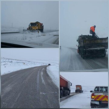 بارش برف در اکثر محورهای چهارمحال و بختیاری/ زنجیر چرخ در گردنه‌ها فراموش نشود