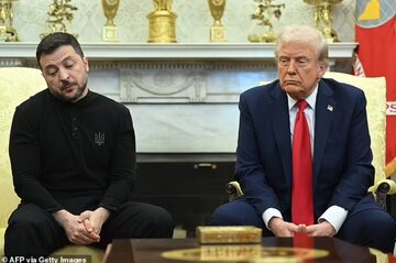 بنرهای معنادار از دعوای ترامپ و زلنسکی در سطح شهر تهران/عکس