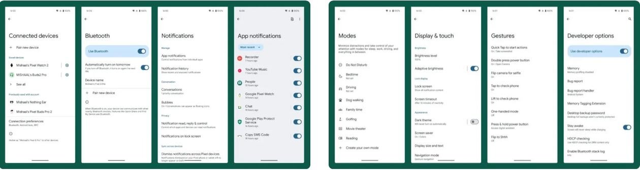 این نسخه جدید منوی تنظیمات اندروید است