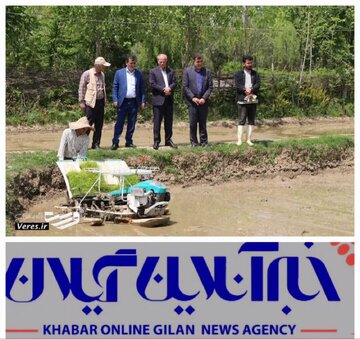 اجرای نخستین نشاء مکانیزه برنج از گونه هاشمی با حضور فرماندار شفت