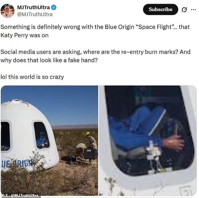 تصاویر کیتی پری در فضا؛ واقعی یا فیک؟