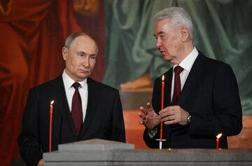 تصاویری از حضور پوتین در مراسم عید پاک