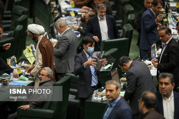 ثابتی دکمه کوچک زاده را بست/ فریاد منادی سپیدان بلند شد/ دو نایب رئیس مجلس با هم روبوسی کردند+ تصاویر