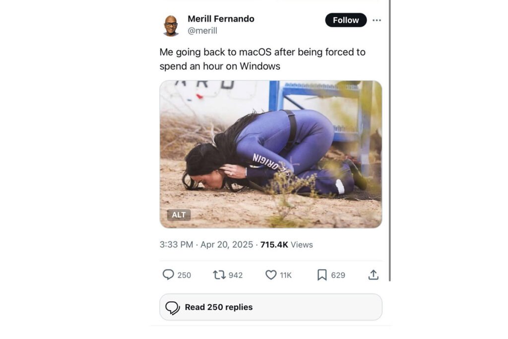 مدیر محصول مایکروسافت از ویندوز استفاده میکند یا مک؟