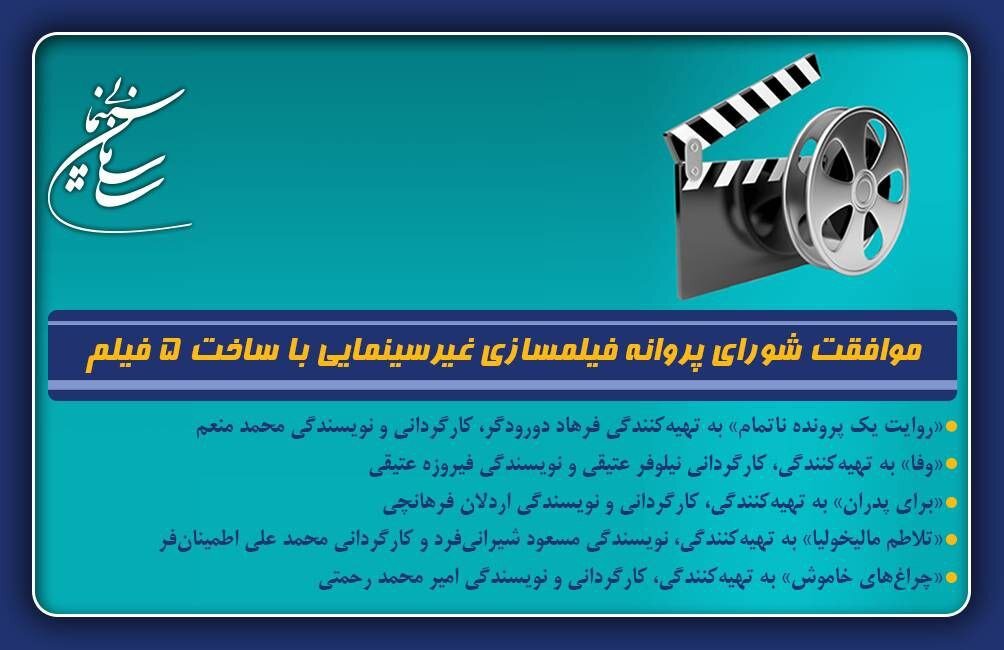 موافقت شورای پروانه فیلمسازی غیرسینمایی با ساخت ۵ فیلمنامه