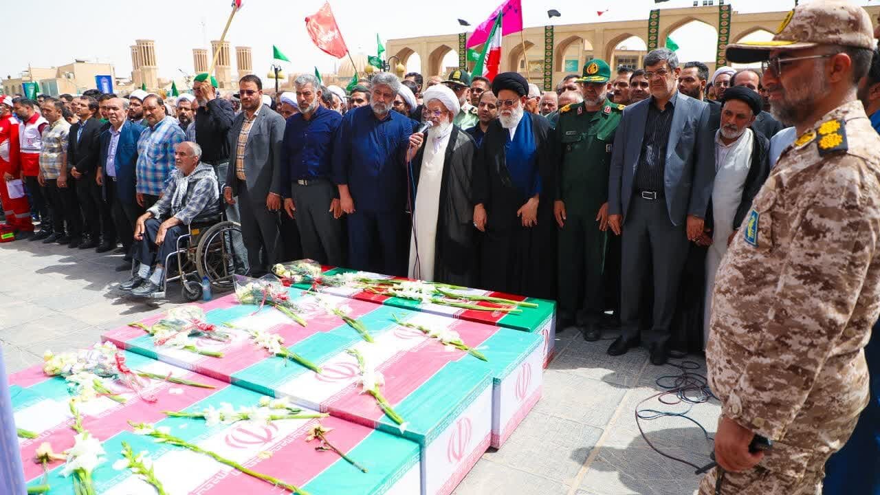 برگزاری مراسم تشییع شهدای حمله رژیم صهیونیستی به یزد