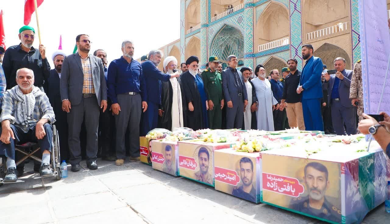 برگزاری مراسم تشییع شهدای حمله رژیم صهیونیستی به یزد