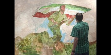 نقاشی جدید حسن روحالامین/ عکس