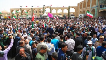 پیام قدردانی در پی حضور حماسی مردم شریف یزد در آیین باشکوه تشییع شهدای والامقام حمله تجاوزکارانه رژیم صهیونیستی