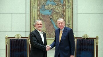 تصویری از احترام اردوغان به پزشکیان در حاشیه اجلاس اکو