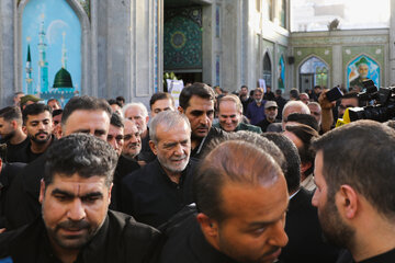 حضور پزشکیان در مراسم گرامیداشت سپهبد شهید باقری + تصاویر