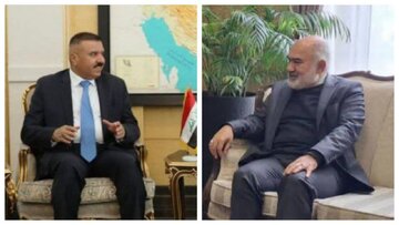 دیدار استاندار خوزستان و وزیر کشور عراق برای مهار آتش تالاب هورالعظیم و مقابله با ریزگردها