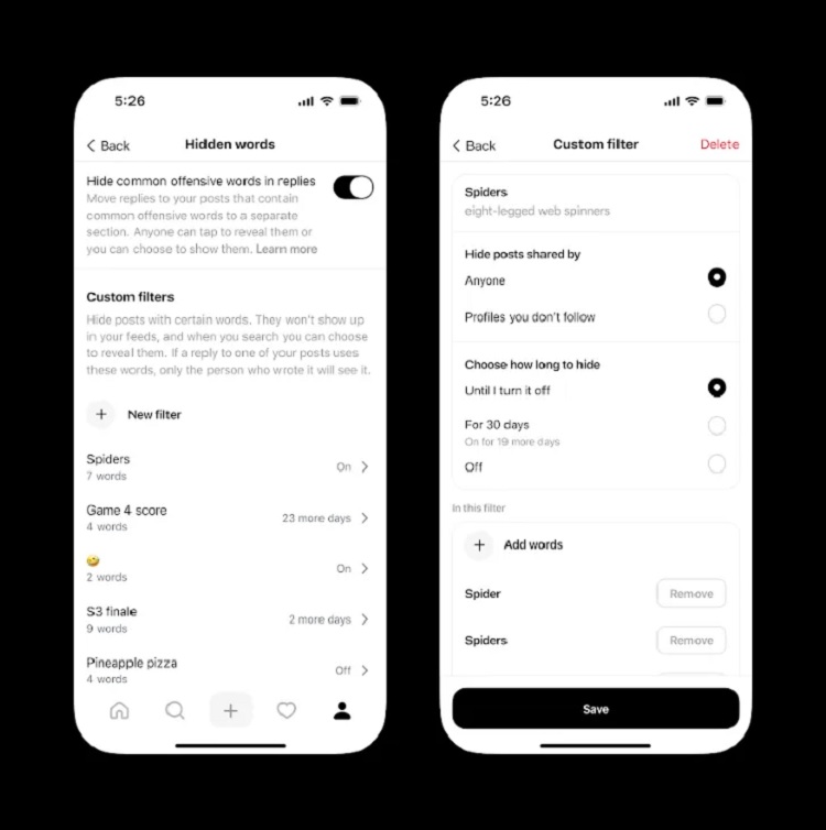 قابلیت «کلمات پنهان» تردز به طور کامل از اینستاگرام جدا شد