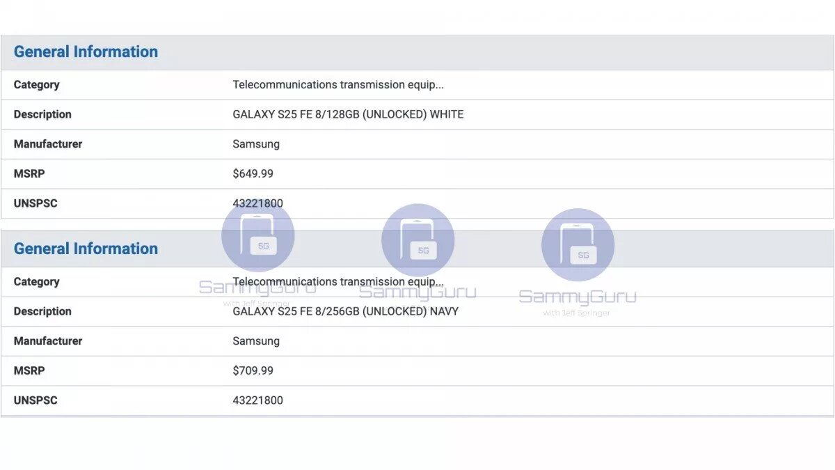 قیمت گوشی سامسونگ گلکسی «S25 FE» در آمریکا چقدر است؟
