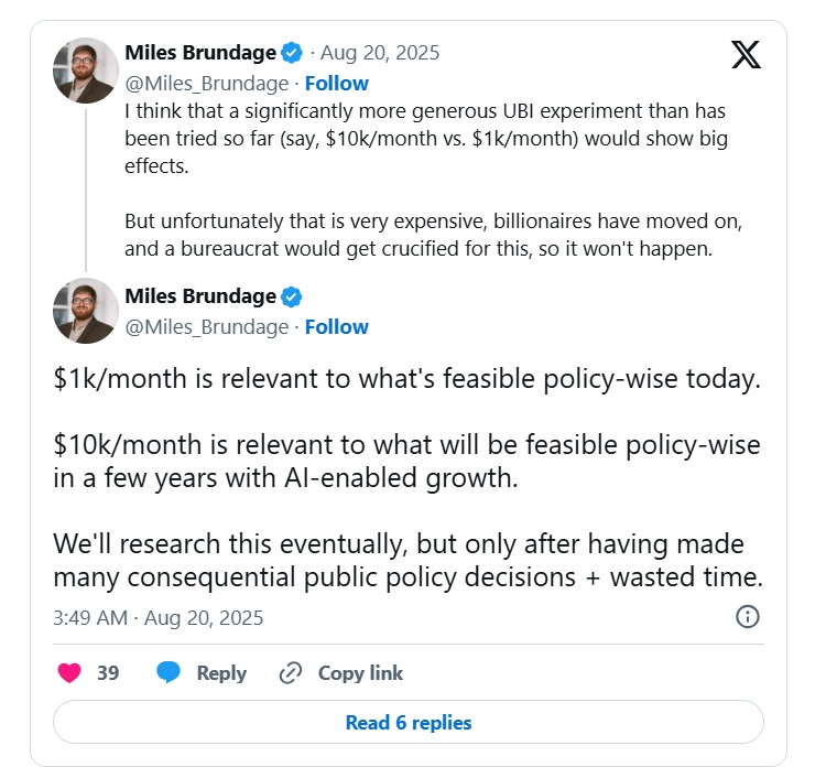 آیا هوش مصنوعی درآمد پایه همگانی را به ۱۰ هزار دلار می‌رساند؟