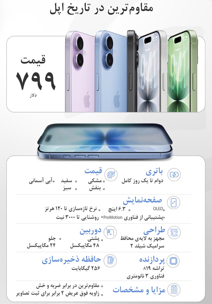 آیفون ۱۷؛ مقاوم‌ترین تلفن همراه در تاریخ اپل