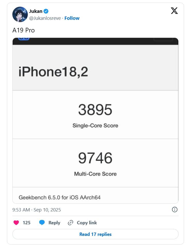 برتری A19 Pro در عملکرد تک‌هسته‌ای نسبت به اسنپدراگون و رایزن