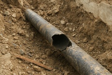 تخریب لوله آب توسط پیمانکار شهرداری / چهار ساعت قطعی آب در شهرکرد