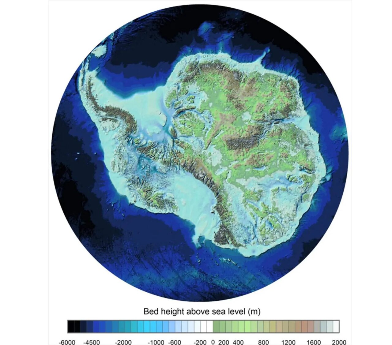 نقشه قاره زیر قطب جنوب