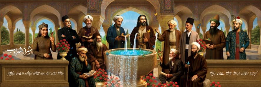 محفل جاودانه شاعران بر دیوار شیراز