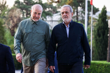 واکنش معنادار توئیتری قالیباف به سخنرانی پزشکیان با چهار عکس از رییس جمهور + تصویر