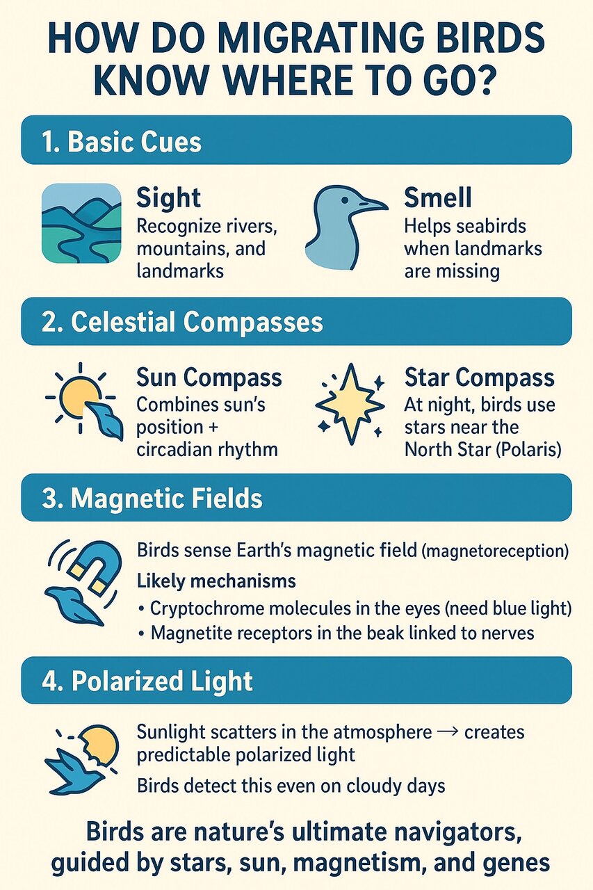 پرندهها چطور در جریان مهاجرت، راهشان را گم نمیکنند؟