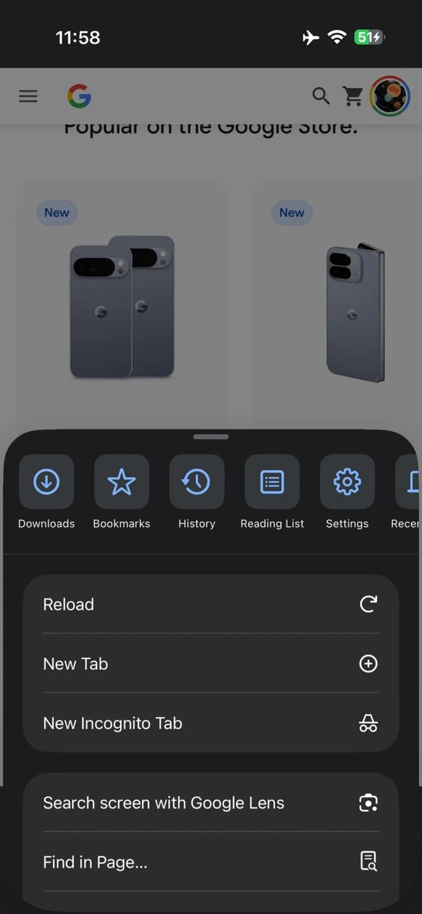 «گوگل کروم» در آیفون شیشهای شد