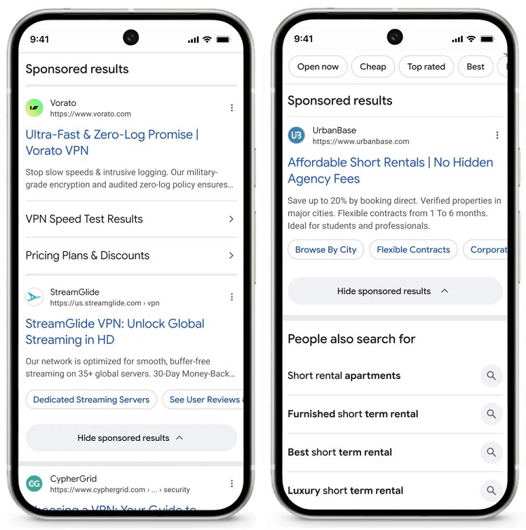 امکان پنهان کردن نتایج تبلیغاتی در سرچ گوگل فراهم شد