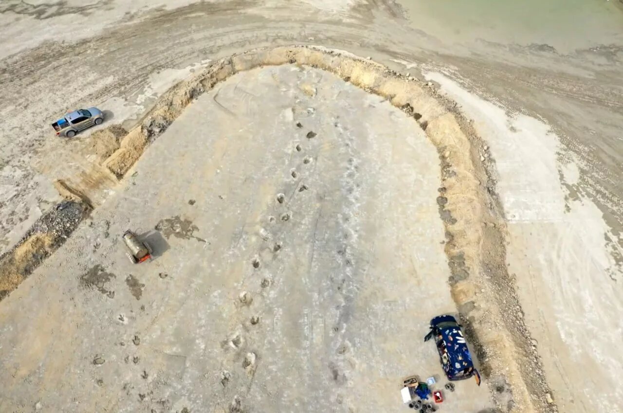 در بریتانیا ردپای دایناسور پیدا شد / عکس