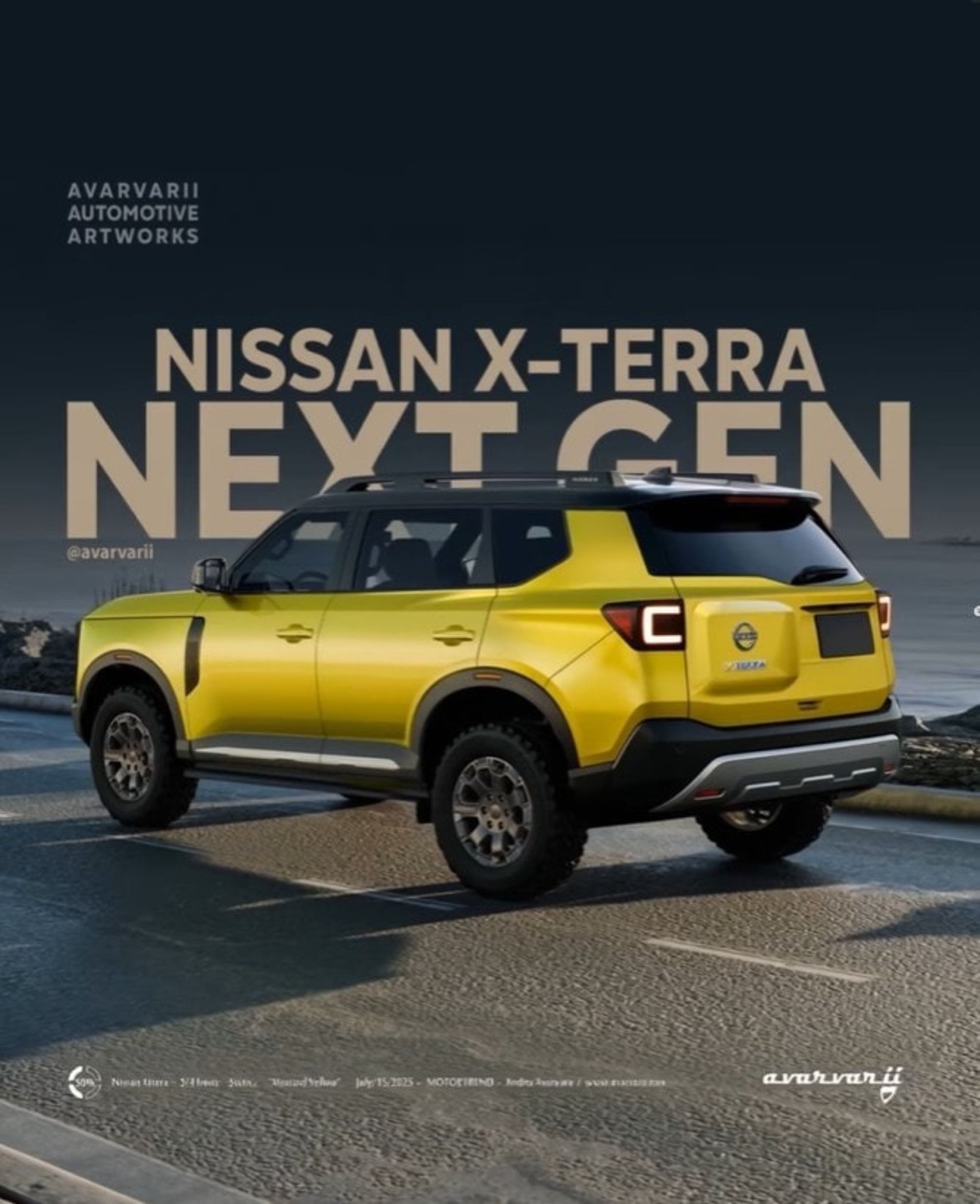 رندر نمای سهچهارم عقب خودرو نیسان رونیز