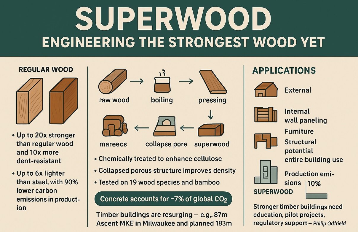 چوبی که ۱۰ برابر قوی‌تر از فولاد است