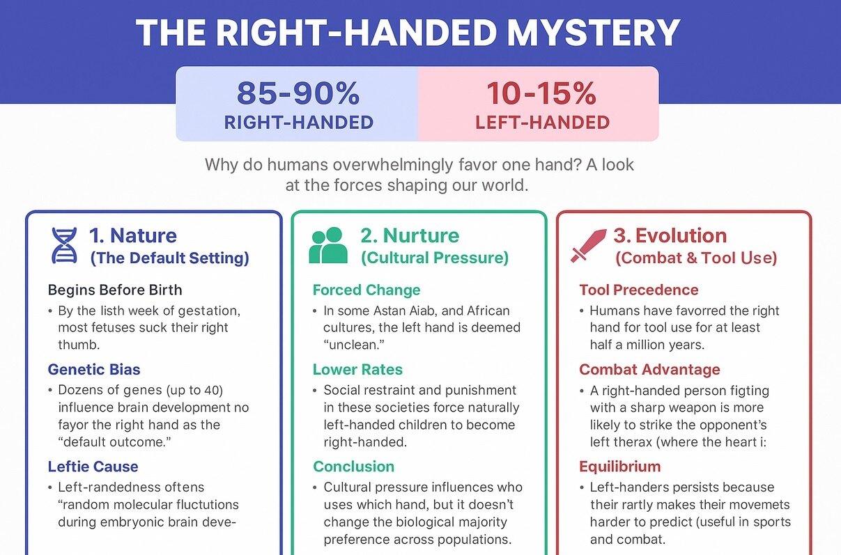 از چه زمانی چپ دست یا راست دست بودن ما تعیین می شود؟