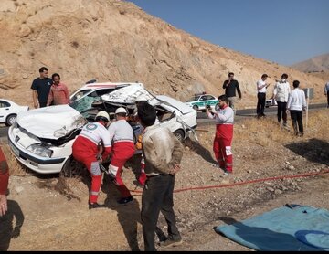 جان باختن ۵ نفر در برخورد شاخ به شاخ دنا با پژو پارس در محور نهاوند – کرمانشاه