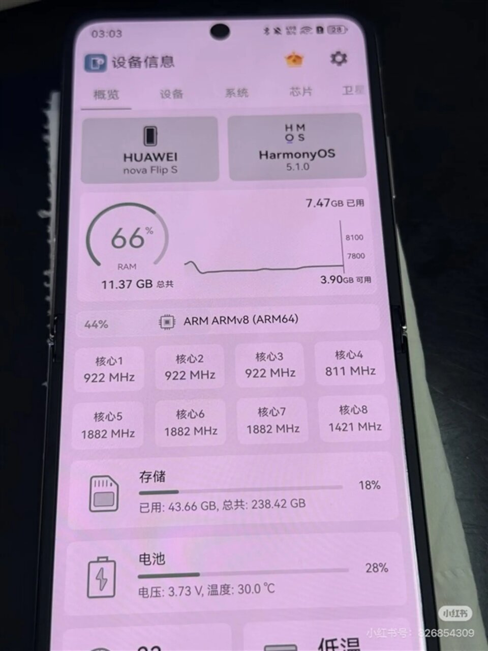 مشخصات فنی تراشه‌ی گوشی هواوی نوا فلیپ اس