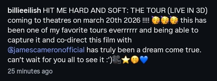 جیمز کامرون پشت دوربین کنسرت بیلی آیلیش؛ مستندی غافلگیرکننده در سینماهای ۲۰۲۶